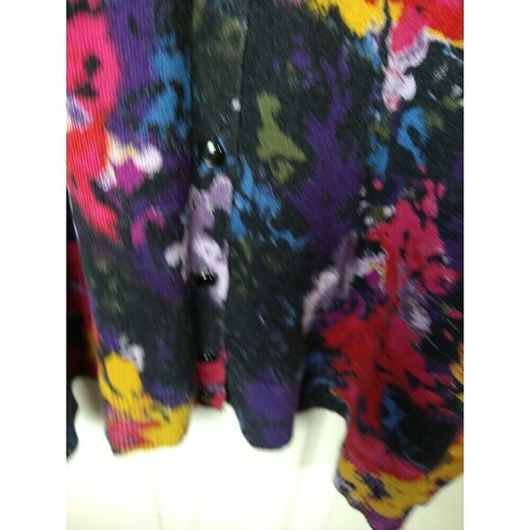 89th + Madison Women's Long Sleeve Black Color Art Button Cardigan. Size 1X - Picture 4 of 11
